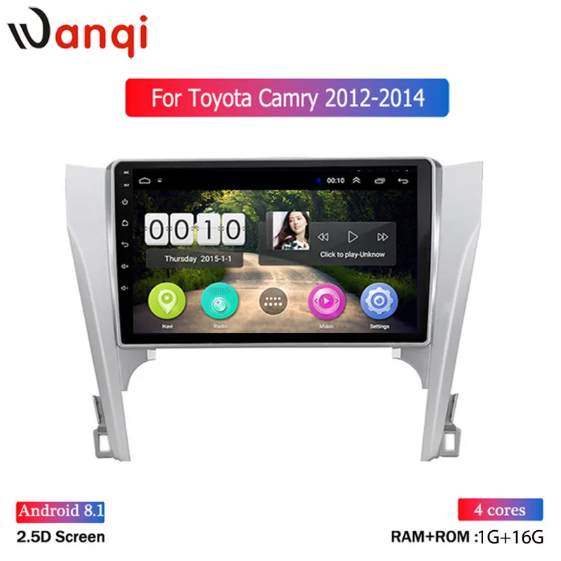 

1G RAM 16G hotsale 10.1 inch Android 8.1 2.5D Tempered HD Touchscreen Radio for Toyota camry 2012-2014With Bluetooth USB WIFI