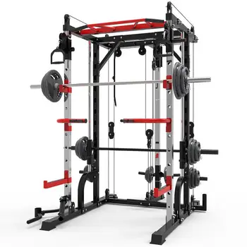 

In Stock ! Smith Machine Steel Squat Rack Gantry Frame Fitness Home Comprehensive Training Device Free Squat Bench Press Frame.1