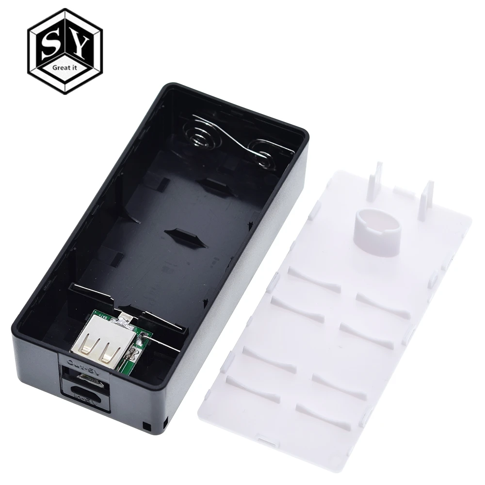 

2X18650 USB Power Bank Case Kit 18650 Battery Charger DIY Box Shell Kit Black For Smart Phone MP3 Electronic Mobile Charging