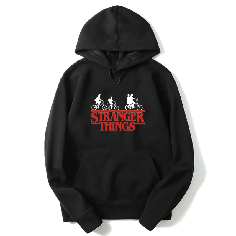 New Stranger Things Series 2D Printed Hoodies Black Strabfer Sweatshirts Sudadera Thing Mujer women Outwear | Женская одежда