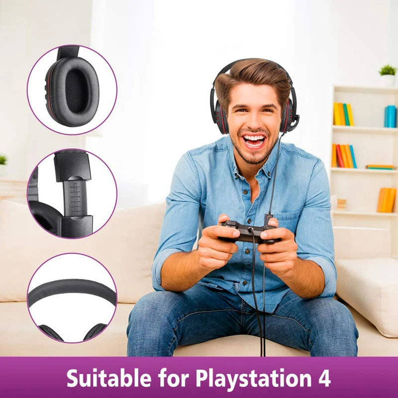 3 5mm Plug Gaming Headset Headphone with Microphone for PS4 Playstation Vita Mac Laptop Tablet Computer Mobile Phones