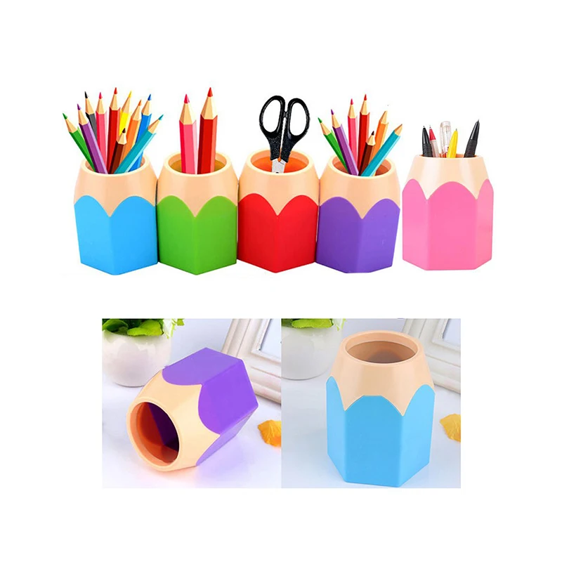 

5 Pcs Cute Practical Assorted Creative Makeup Brush Pen Pencil Vase Stationery Container Holder Objects For Desk Office Supplies