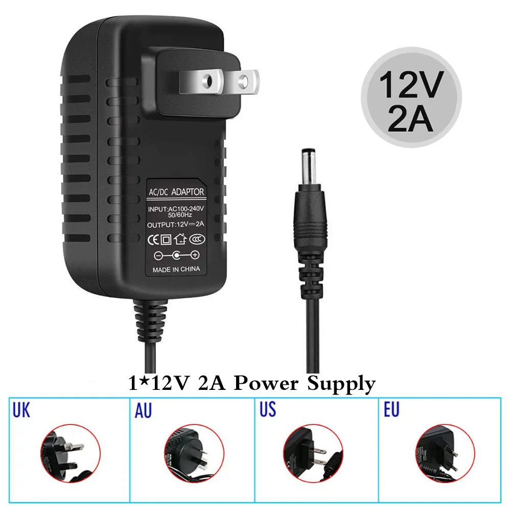 AC 100 V-240 V к DC 12V 2A 2000mA EU/US/UK вилка 5,5x2,5mm DC для 3528 5050 светодиодный блок питания для камеры Адаптер зарядное устройство с