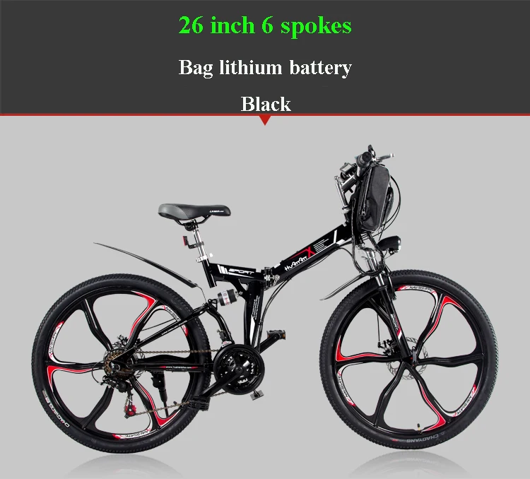 Excellent Smart Electric Mountain Ebike 48V Two Wheels Electric Bicycle 21 Speed Carbon Steel Foldable Electric Scooters Adults 24