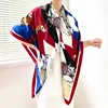 130cm Spring Sersatile Travel New Tat War Horse Women's Twill Silk Decorative Silk Scarf Shawl Large Scarfs Square Scarf 2