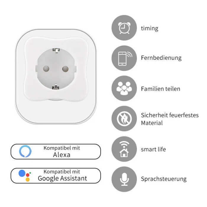 Wifi адаптер для карт памяти розетка ЕС вилка умный выбор времени для Alexa для Google Assistant ING-SHIPPING