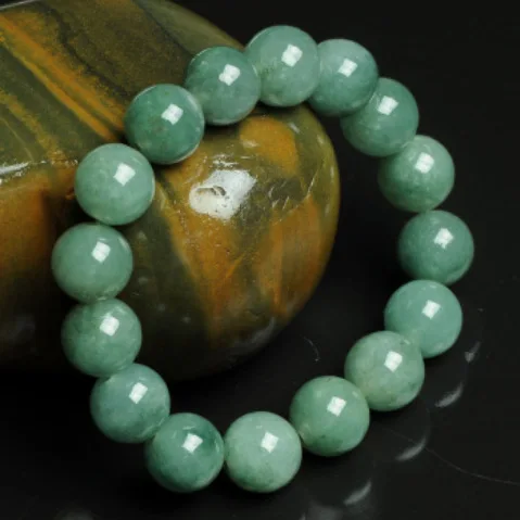 

Natural Emerald Green Beads 13mm Bracelet Elastic Bangle Charm Jewellery Fashion Hand-carved Man Woman Luck Gifts Amulet AAAAA+