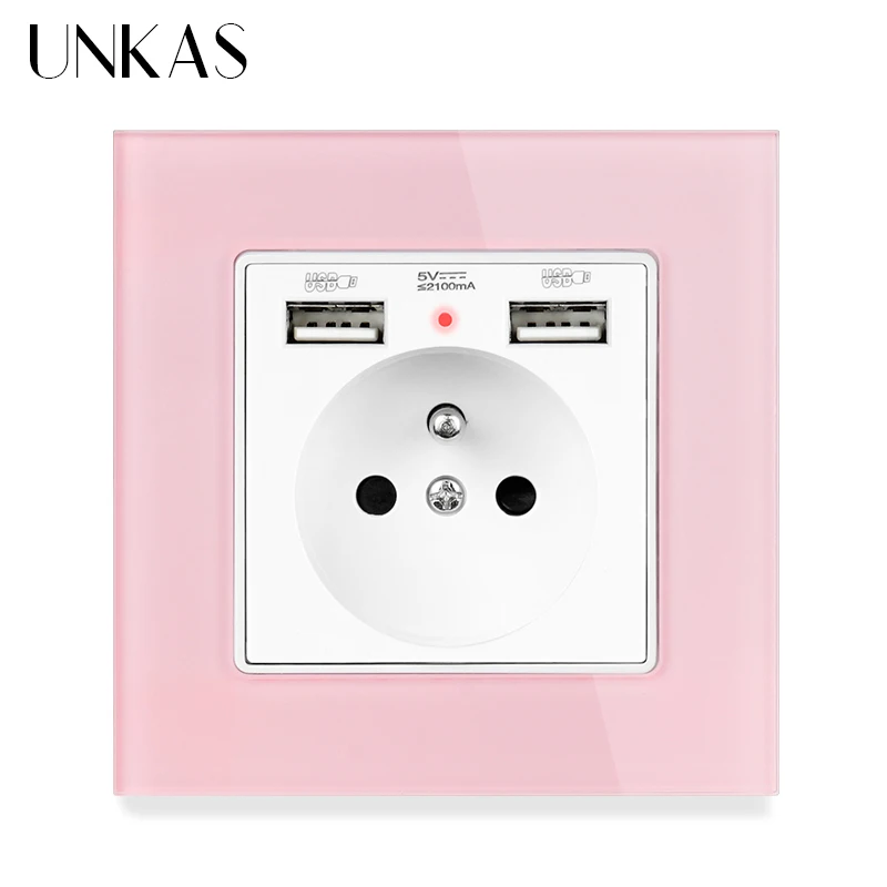 UNKAS зеленый розовый красочное ЗУ с двумя портами USB для зарядки Порты и разъёмы 2.1A
