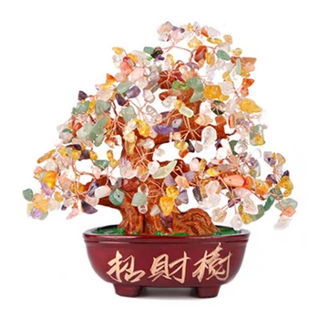 

Lucky Money Crystal Lucky Tree Fortune Wealth China Gold Home Office Decoration Craft Desktop Ornament Tabletop Craft