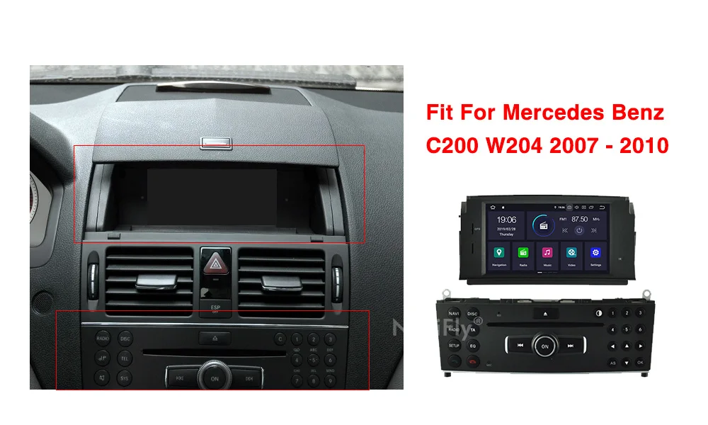 NaviFly 4+ 64G Android 9,0 автомобильный dvd-плеер радио аудио GPS навигация для Mercedes Benz C200 C180 W204 2007-2010 мультимедийный плеер