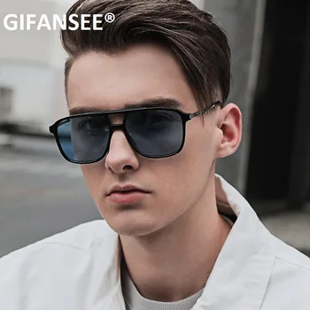 

GIFANSEE polarized sunglasses men Driving Square glasses Vintage Eyewear High Quality Women UV400 shades mirror Night visio lens