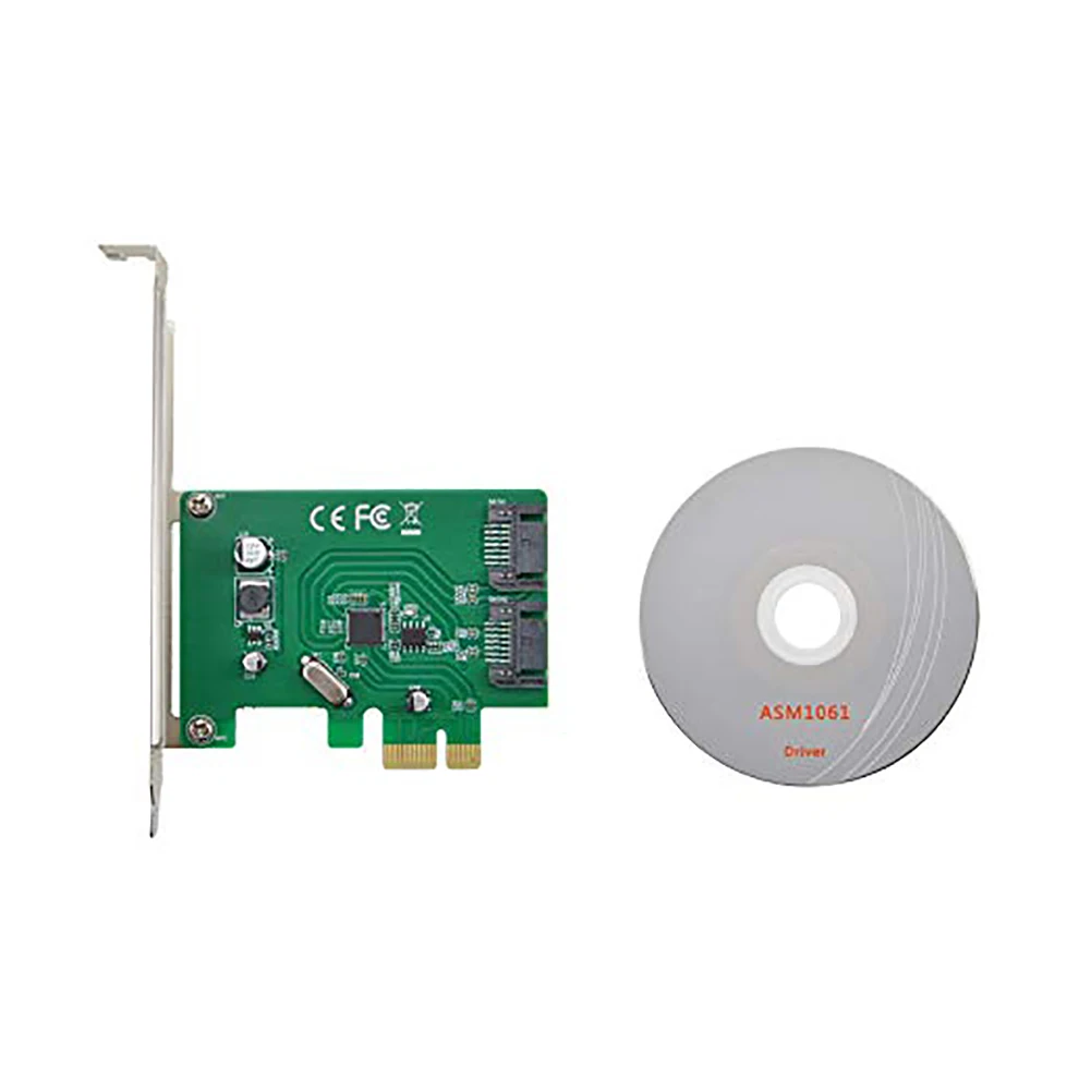 Плата расширения карты для ПК PCI-E к SATA3.0 2 порта мини 6 Гбит/с профессиональный конвертер высокоскоростной адаптер CD горелки ASM1061