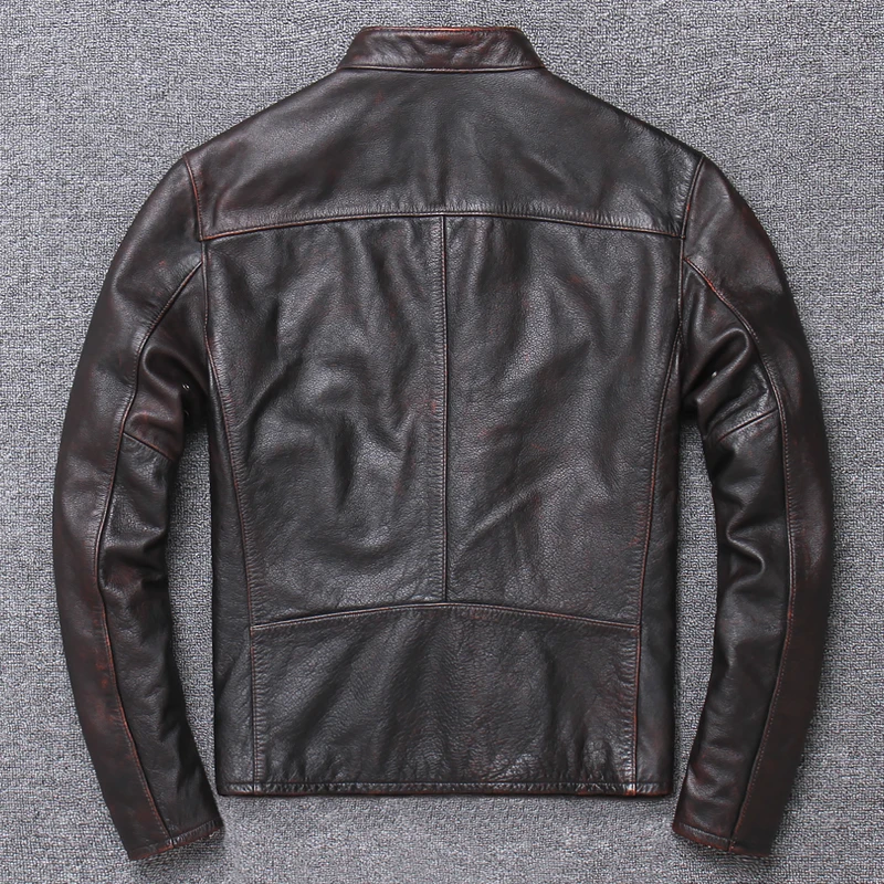 

Free shipping.vintage casual style warm man coat,winter cowhide Jacket,genuine leather coat.plus size homme slim,cool