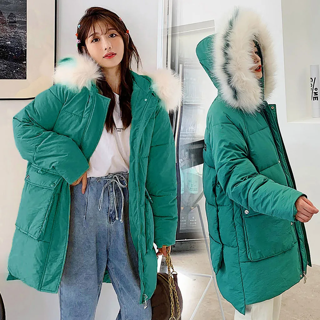 Womail Womens Coats Solid Casual Thicker Winter Warm Loose Jacket Long Overcoat coat women S-3XL
