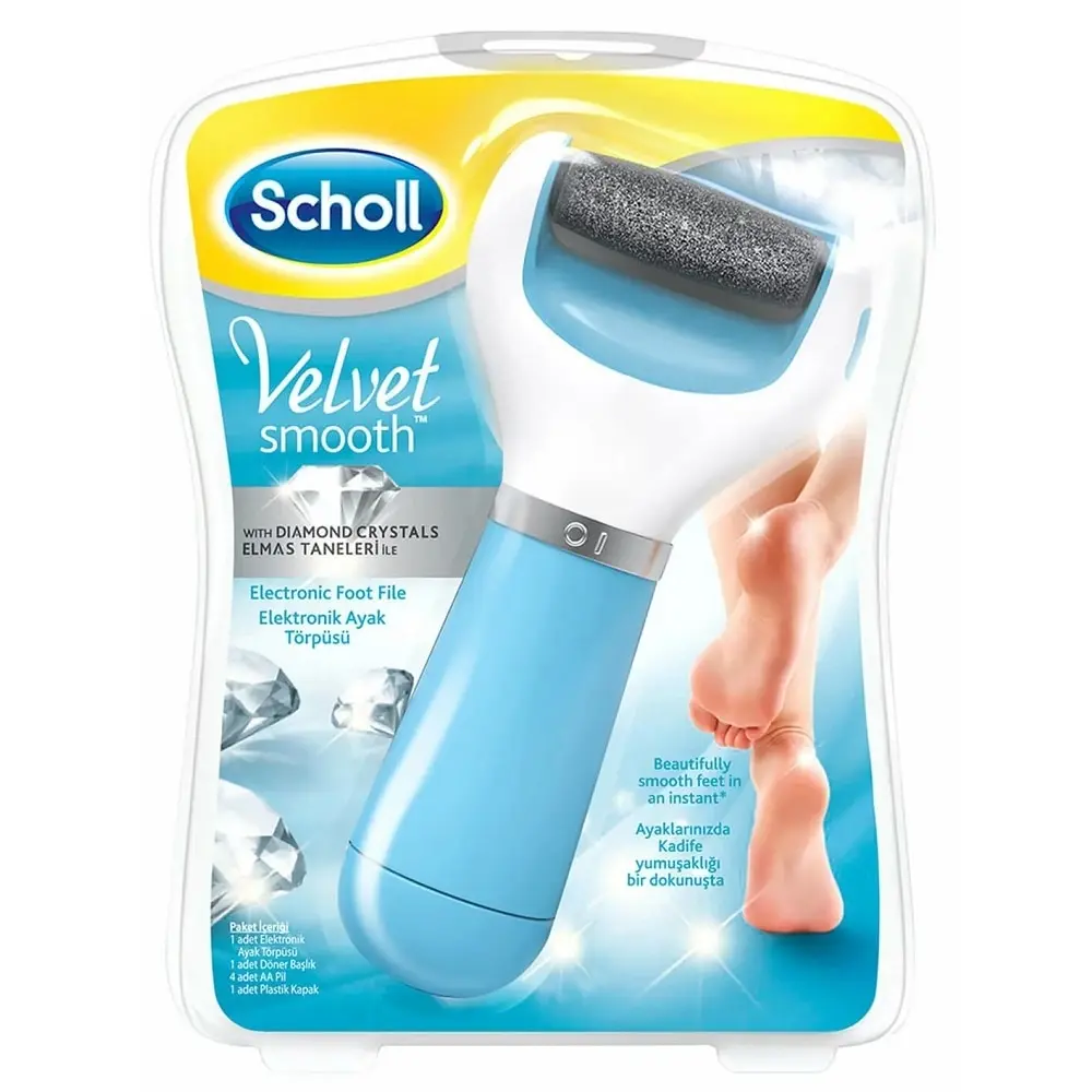 Scholl Velvet Smooth Foot Care Electric Foot File Blue With Diamond