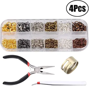 

Lvcky 6 Colors lobster claw hook snap hook and 6 colors open jump rings and free Pliers ring tweezers