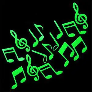 1 Pack Luminous Musical Note Stickers Glow In The Dark Stars Stickers Party Supplies For Home Decor