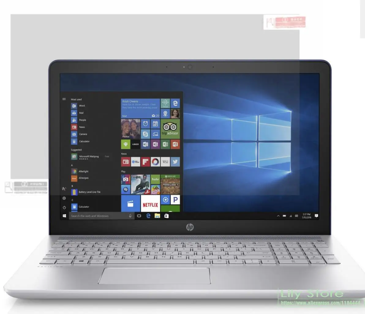 Прозрачная/матовая фотопленка для ноутбука HP Pavilion X360 15-BR 15-CC 15-CH 15-CD 15-CB 17-BS 17M-AE 3 шт.