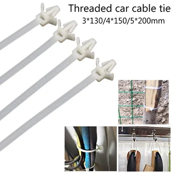 

100pcs 5mm x200 Push Mount Wire Ties ,Nylon Screw Push Mount Cable Tie ,Zip Tie