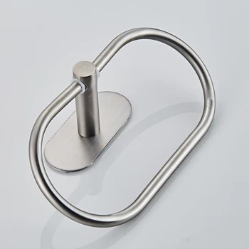 

Wall Single Towel Ring Rack Rail Toilet Paper Holder Robe Shelf Hardware Silver