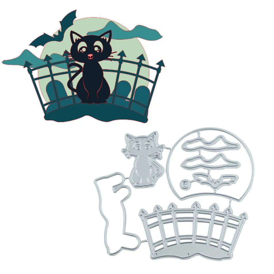 

InLoveArts Halloween Cat Metal Cutting Dies for Card Making Scrapbooking Embossing Cuts Stencil Craft New 2019 for Dies