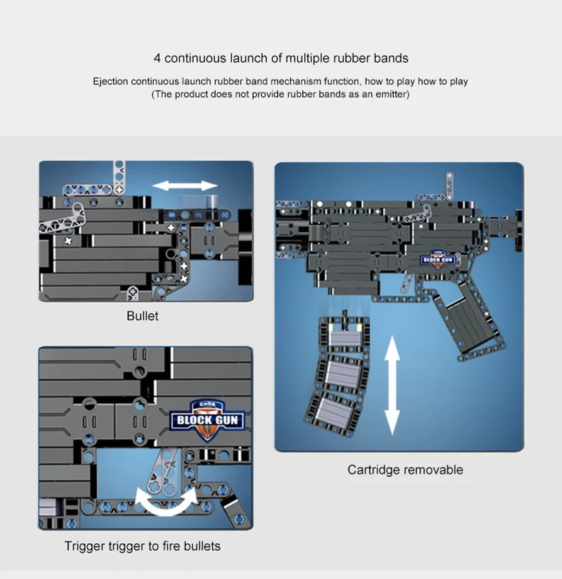 621 шт. строительные блоки пистолет игрушки модельные блоки Военная городская технология карабин Rubberband блоки для оружия Развивающие игрушки для детей