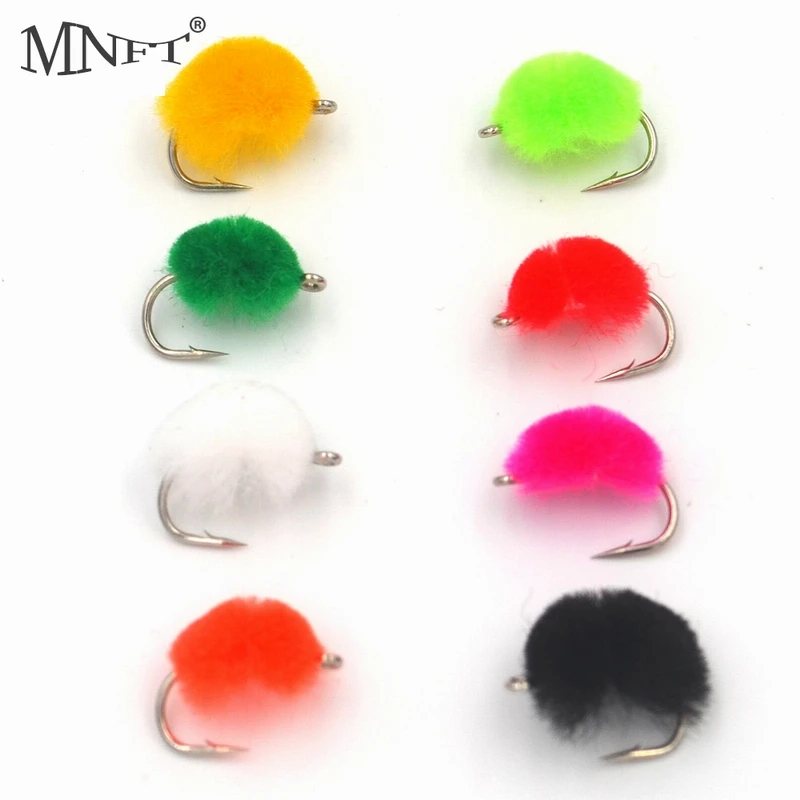 

MNFT 8PCS Glo Bug Egg Flies Fly Fishing Trout Salmon different Colors Fly Fishing Lures Hooks 12#