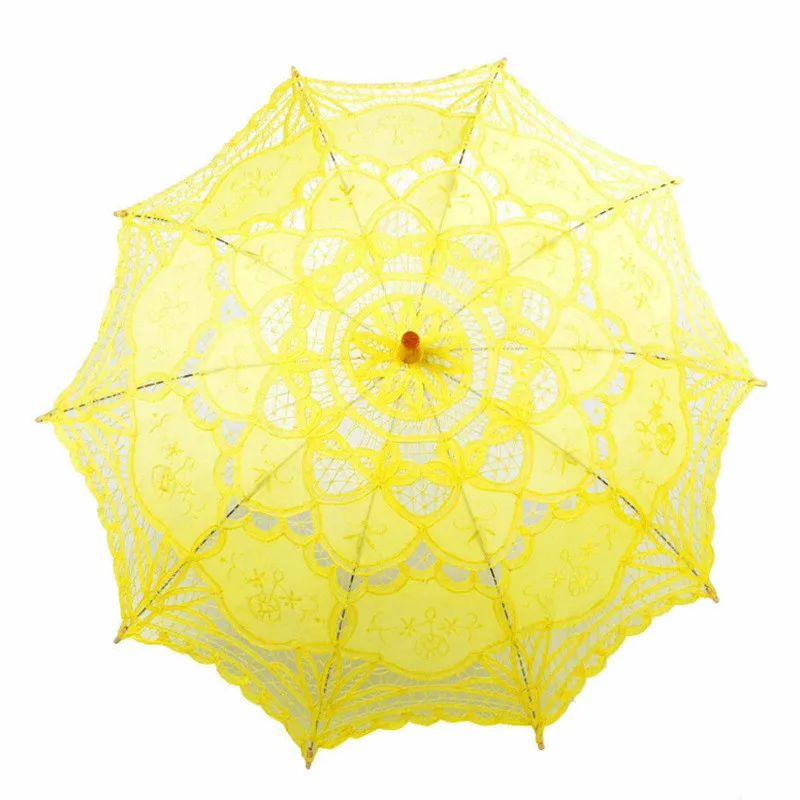Летние винтажные кружевные свадебные Зонты белого цвета и цвета слоновой кости, женский зонтик от солнца, Свадебный зонтик для невесты, солнцезащитный зонтик - Цвет: Picture style