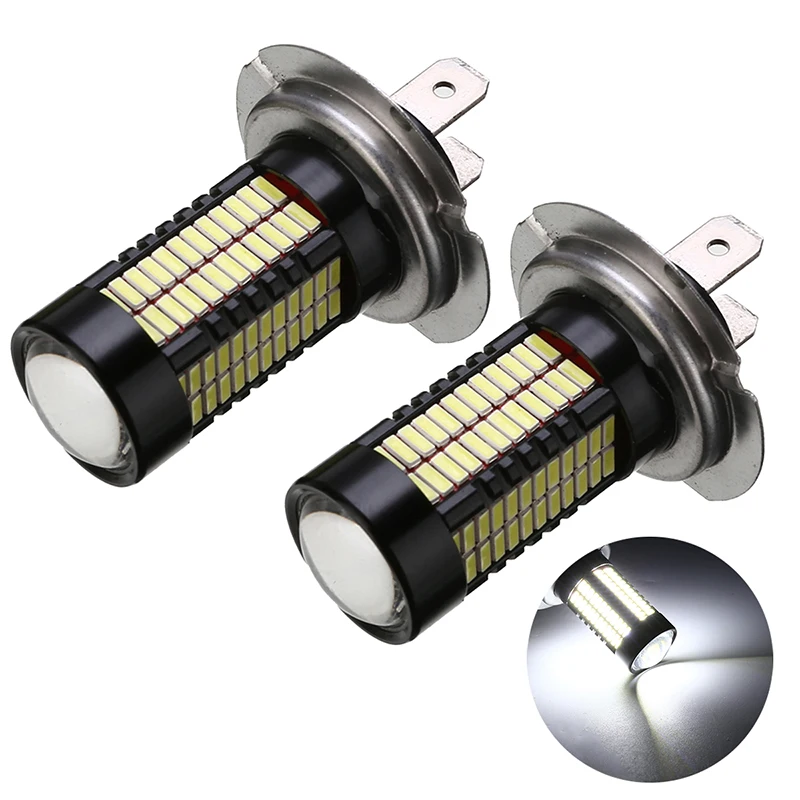 2 шт. DC 12 В H7 4014 106SMD светодиодный светильник супер белый светодиодный светильник на голову противотуманный ходовой светильник Лампа 6000 K-6500 K водонепроницаемый