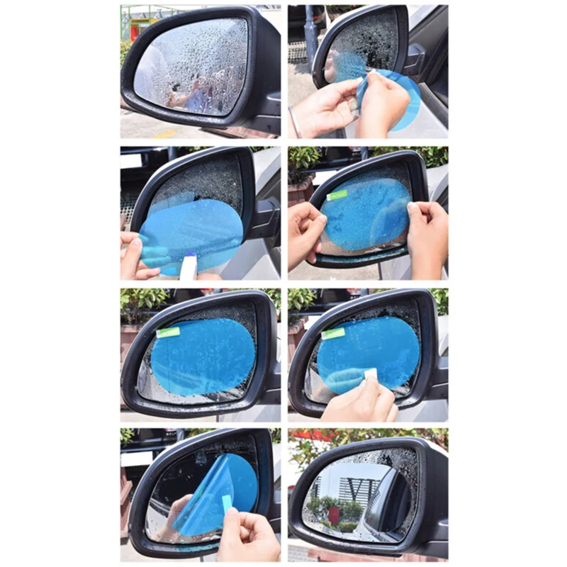 

4x Universal Car Auto Side Window Rainshield Anti-Fog Mirror Protective Film Set