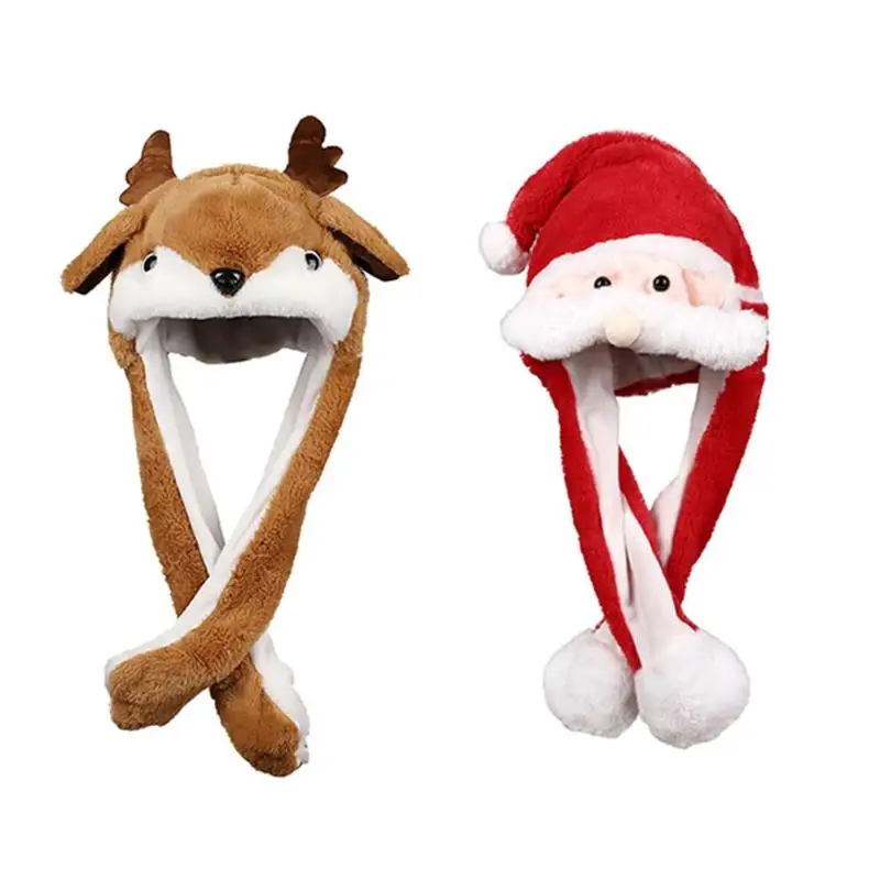 

Christmas Hat Moving Ear Plush Santa Claus Elk Type Lighting Kids Child Toy