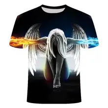 2019 novos Grandes estaleiros de Moda de Nova T-shirt Da Marca Dos Homens/Mulheres Ver�o 3d Impress�o Tshirt anjo camiseta Tops