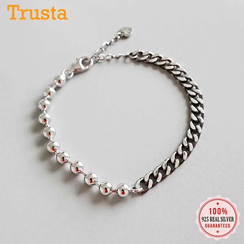 Trusta Fashion Bracelet Minimalist 925 Sterling Silver Sweet Cute Beads Chain For Women Wedding Jewelry Gift DS2289 | Украшения и