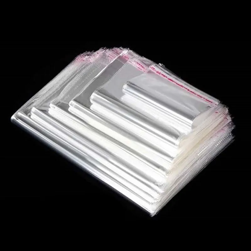 100pcs Clear Self-adhesive Sealing Plastic Bags Gift Jewelry Packaging Bag Candy Packing Resealable Cookie 77 | Дом и сад