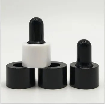 

5ml-100ml 18/410 smooth white/black dropper lid white/black bulb glass tube for essential oil /serum liquid bottle