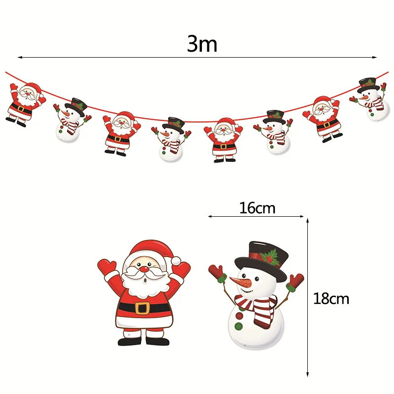 Santa Claus snowman Веселое Рождественское украшение для дома Рождественская гирлянда бумажные украшения Новогодний подарок Санта-Клауса Рождественский снеговик - Цвет: Santa Claus snowman