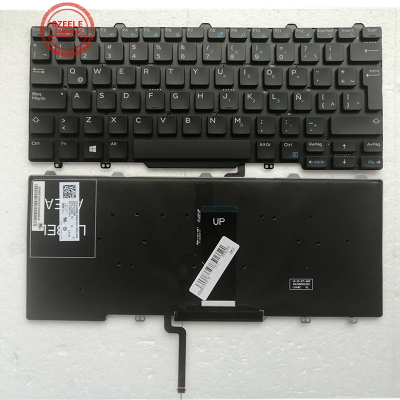 Nova Espanhol Latina sp la 14 5000 3340 E3340 Teclado para Dell Latitude 5450 7450 3350 E5450 E5470 E7450 E7470 5480 Backlit - Imagem 2