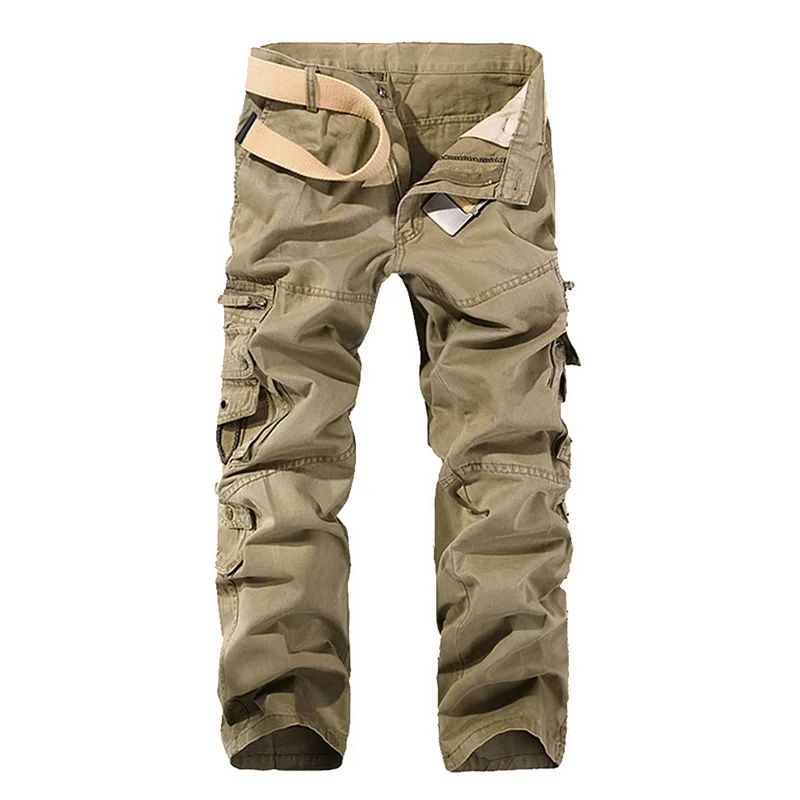 

CYSINCOS 2019 Men Cargo Pants Camouflage Trousers Military Safari Fashion Causal Straight Multi-pockets Fitness Gyms Soft Pants