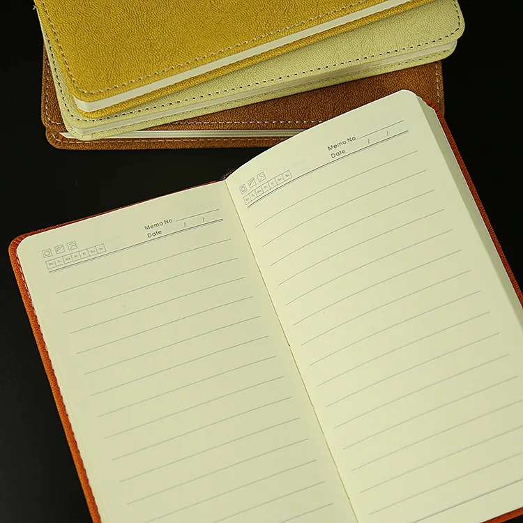 Classic office school hardcover leather band planner notebook stationery fine blank line graph dotted journal note book