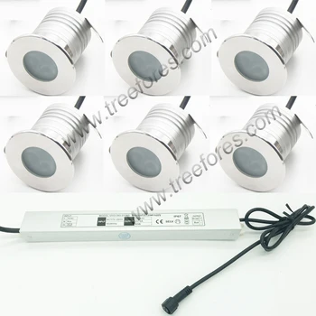 

3W CREE 12V 24V IP68 Mini Led Bulb Downlight with 110V 220V IP67 Transformer + Connector Garden Pool Underwater Spot Lights