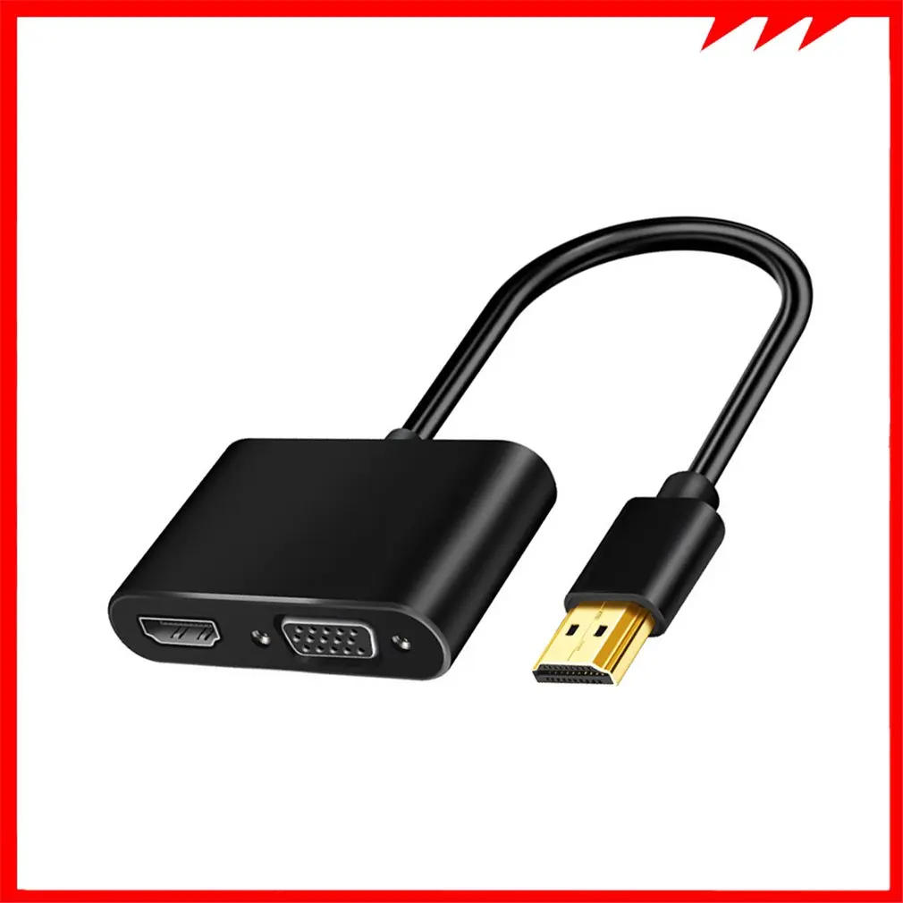 2 in 1 HDMI to HDMI VGA Adapter Converter Splitter in HDMI&VGA out