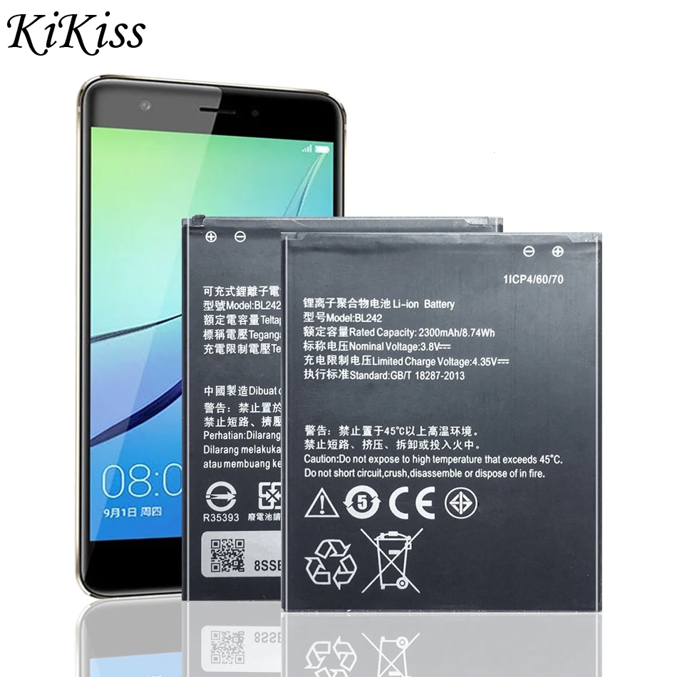 Аккумулятор ykaisin BL242 для Lenovo A6000 A6010 Plus K3 k30 Lemeng K30-T 2300 мАч BL 242 | Мобильные телефоны и