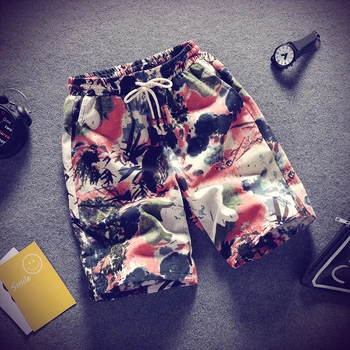 

2020 Beach Shorts Men's Quick Dry Swimming board pants Draw String Elastic Waist Summer Bathing Beach Wear Shorts for Male