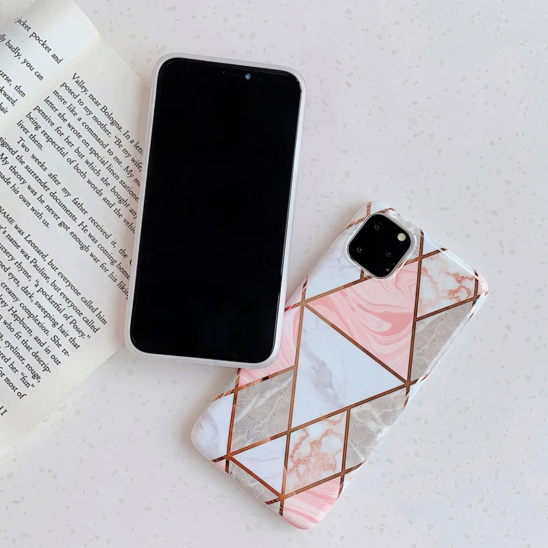N1986N для iPhone 11 Pro X XR XS Max 6 6s 7 8 Plus чехол для телефона роскошный комбинированный мраморный гальванический Блестящий IMD Fundas для iPhone 11
