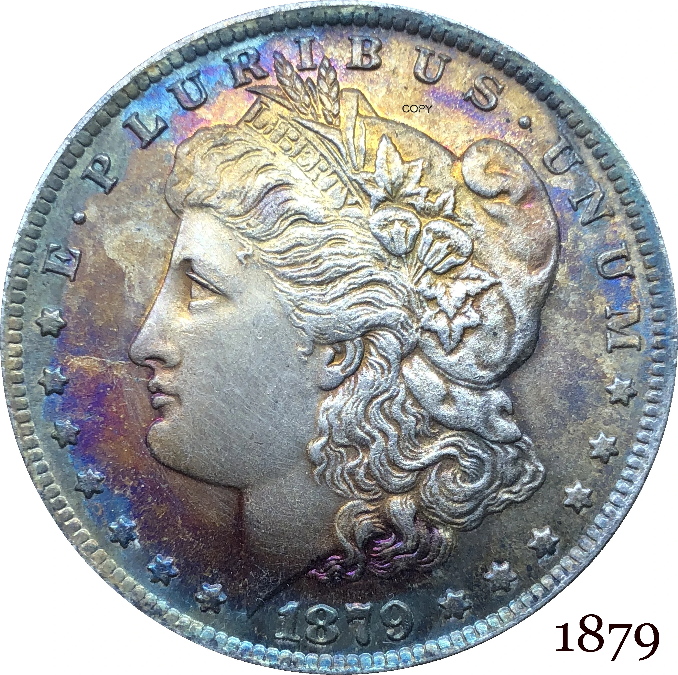 Монета 1879 Моргана один доллар монета США свобода Мельхиор Посеребренная копия
