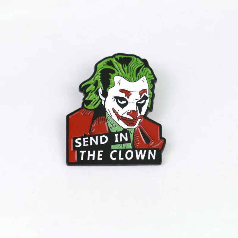 moive Joker pin брошка мультфильм эмаль забавный рюкзак с нашивками джинсовая одежда булавки и Броши подарок для женщин и мужчин фанатов - Окраска металла: Родиевое покрытие