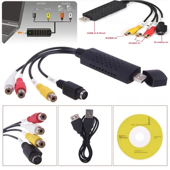 

50set USB 2.0 Video Easycap TV DVD VCR VHS Video Capture Card Audio AV VHS to DVD Converter Adapter For Computer VER 007 007S
