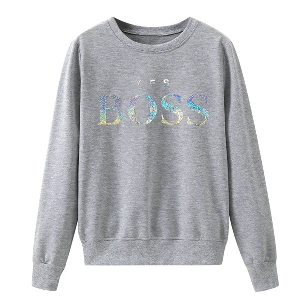 B 40@ Для женщин да с надписью boss из двух предметов: толстовка с капюшоном и рисунком котенка Повседневное дикий толстовка Дамы пуловер с длинными рукавами детский комбинезон толстовка женская - Цвет: B