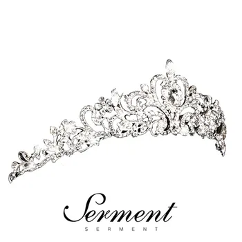 

SERMENT Wedding Crown Hair Jewelry Bridal Headpiece Woman Colorized Crystal Zircon Bride Party Crowns Wedding Hair Accessories