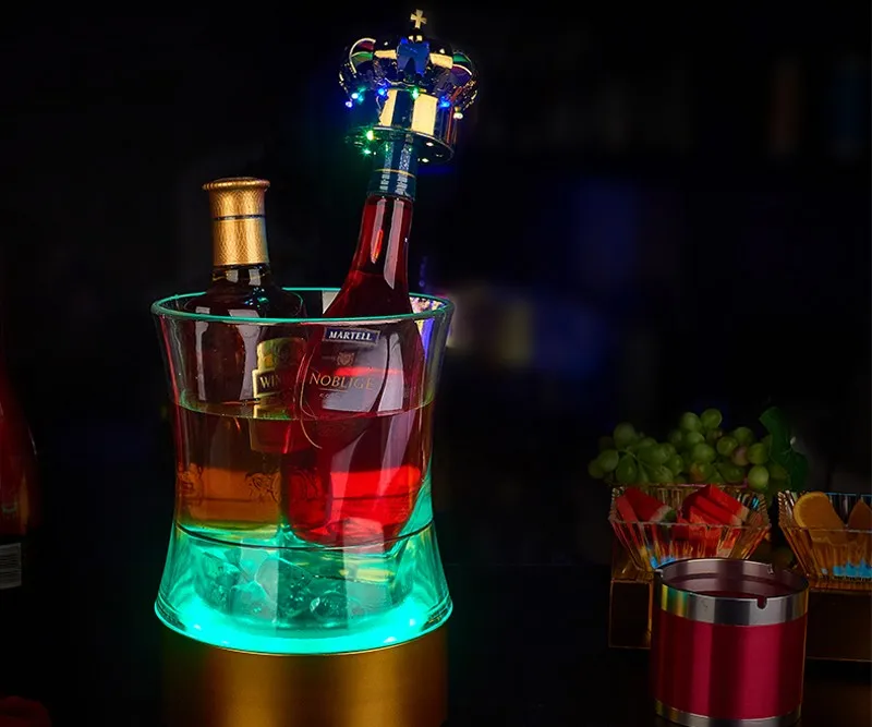 Перезаряжаемый ведерко со льдом для бутылки вина светодиодный RGB свет заморозка для льда шампанское вино для напитков пивной бар вечерние инструменты